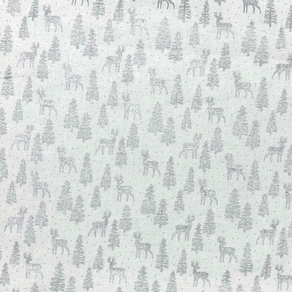 Snowy Forest Christmas Cotton Fabric