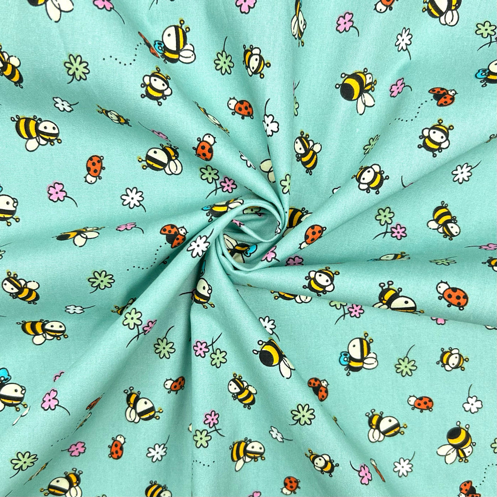 Bee Garden Rose & Hubble Cotton Poplin Fabric