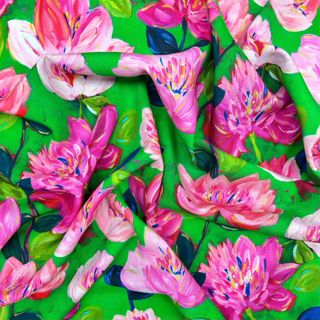 Bursting Blooms Viscose Fabric