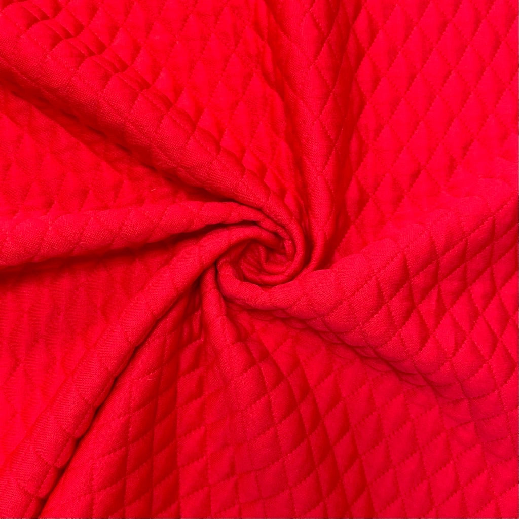 Bright Red Quilted Jersey Fabric