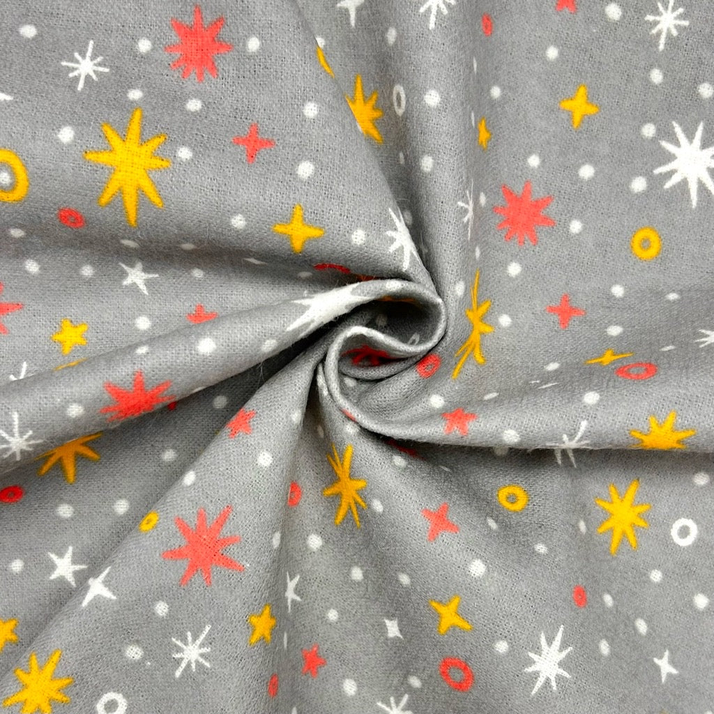 Stars and Sparkles Brushed Cotton Blend Fabric