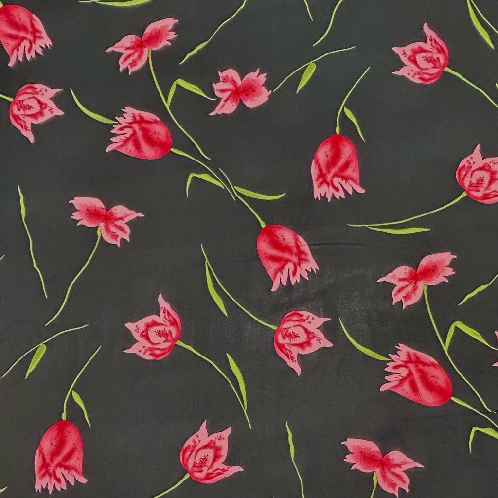Spring Petals Viscose Challis Fabric