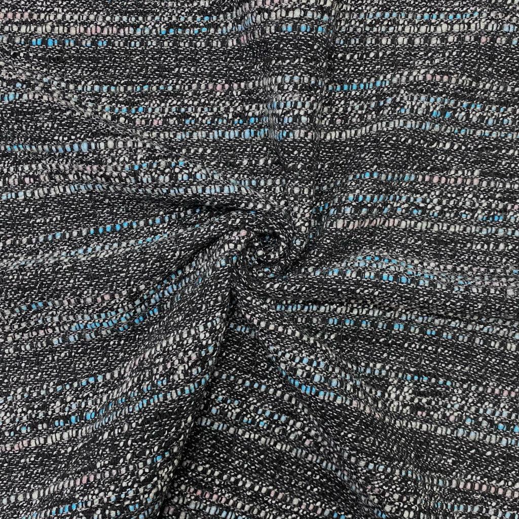 Blue and Grey Boucle Fabric - Pound Fabrics