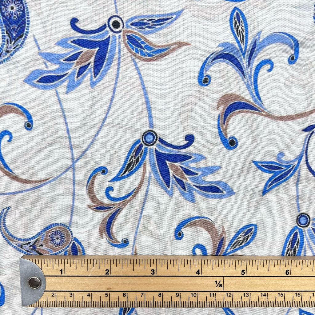 Paisley Harmony Bamboo Linen Blend Fabric
