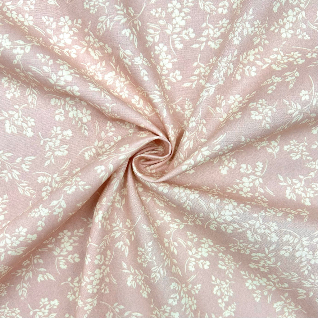 Vintage Ditsy Rose & Hubble Cotton Poplin Fabric