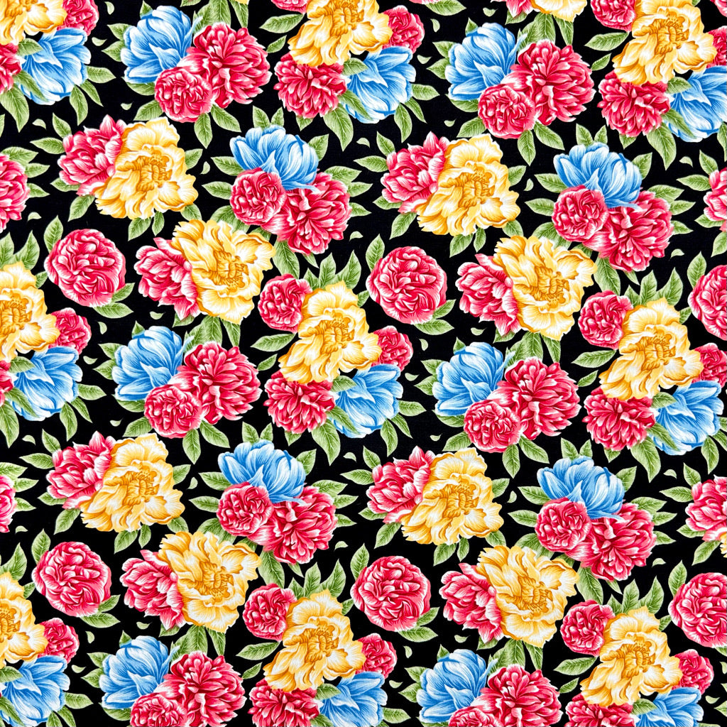 Garden Bouquet Rose & Hubble Cotton Poplin Fabric