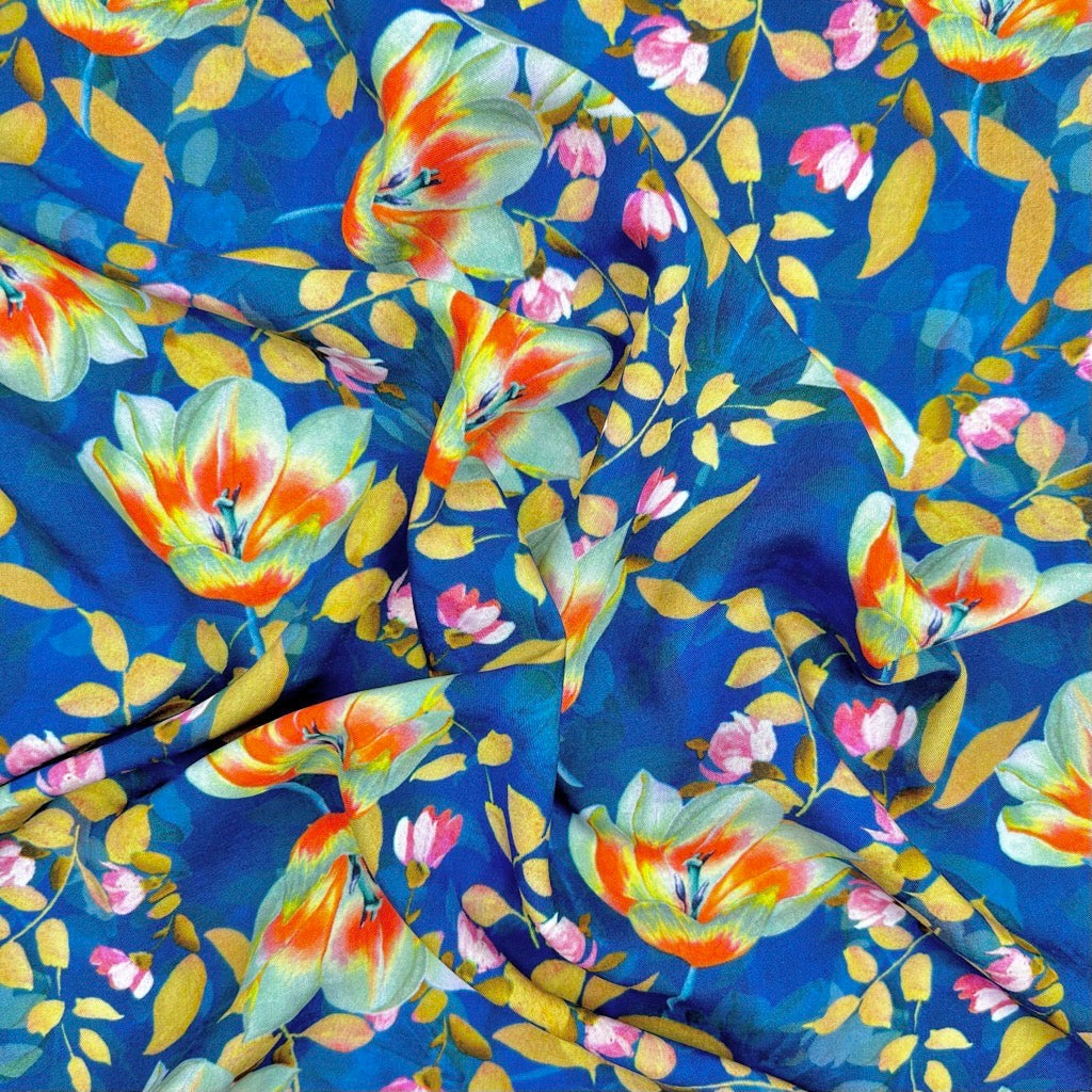 Deep Sea Flora Viscose Fabric