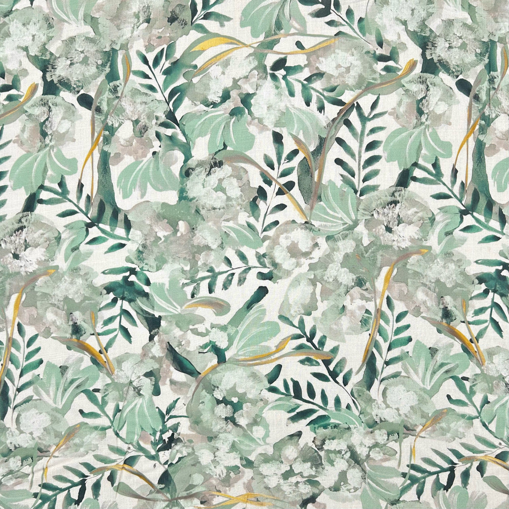 Chic Florals Linen Look Viscose Fabric