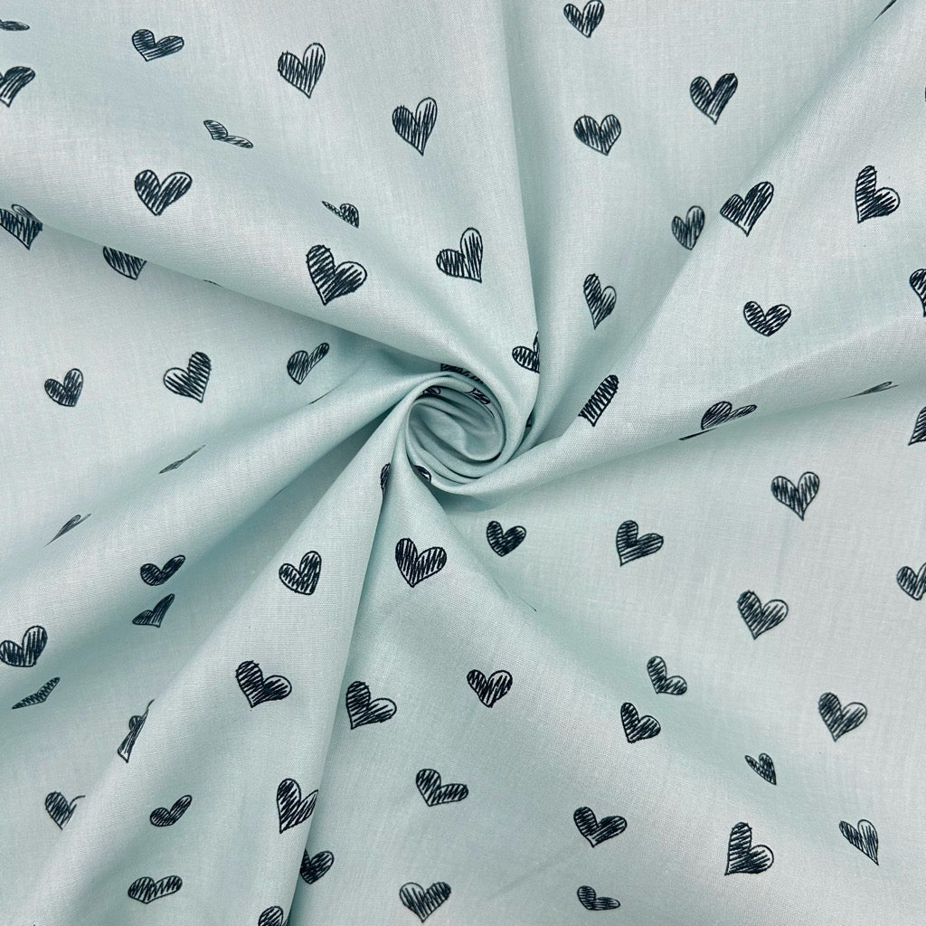 Little Hearts Cotton Poplin Fabric