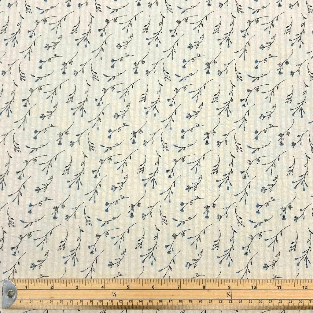 Falling Blossoms Cotton Seersucker Fabric - Pound Fabrics