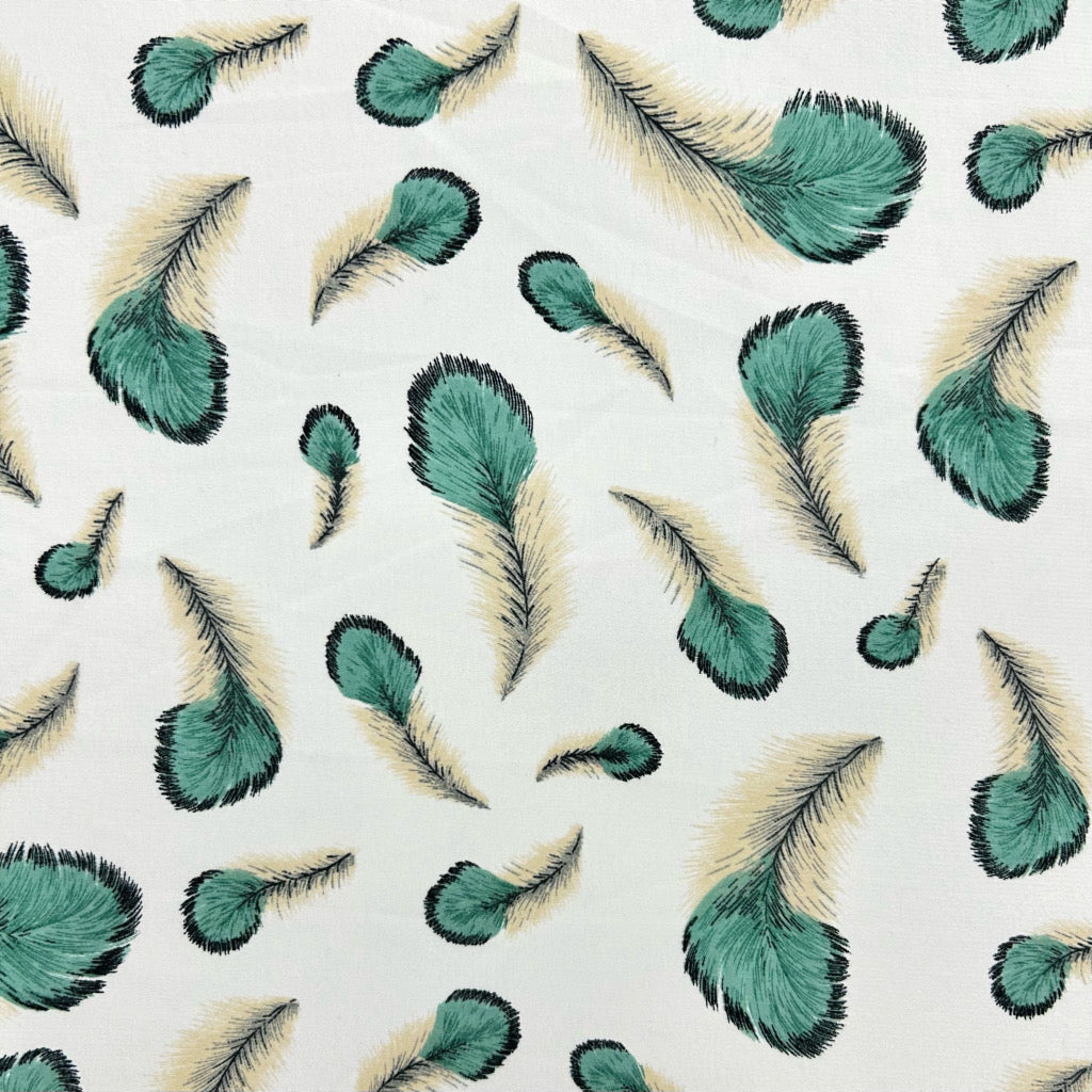 Floating Feathers Polyester Fabric