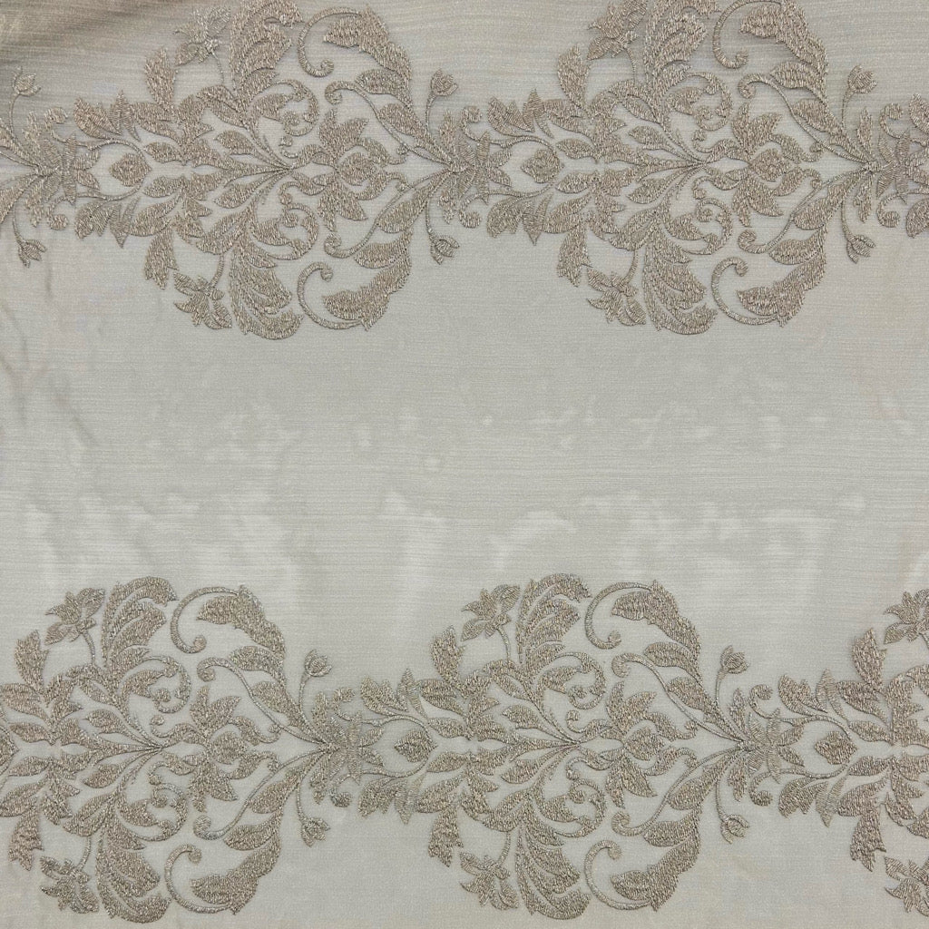 Floral Sheer Embroidery Curtain Voile Fabric