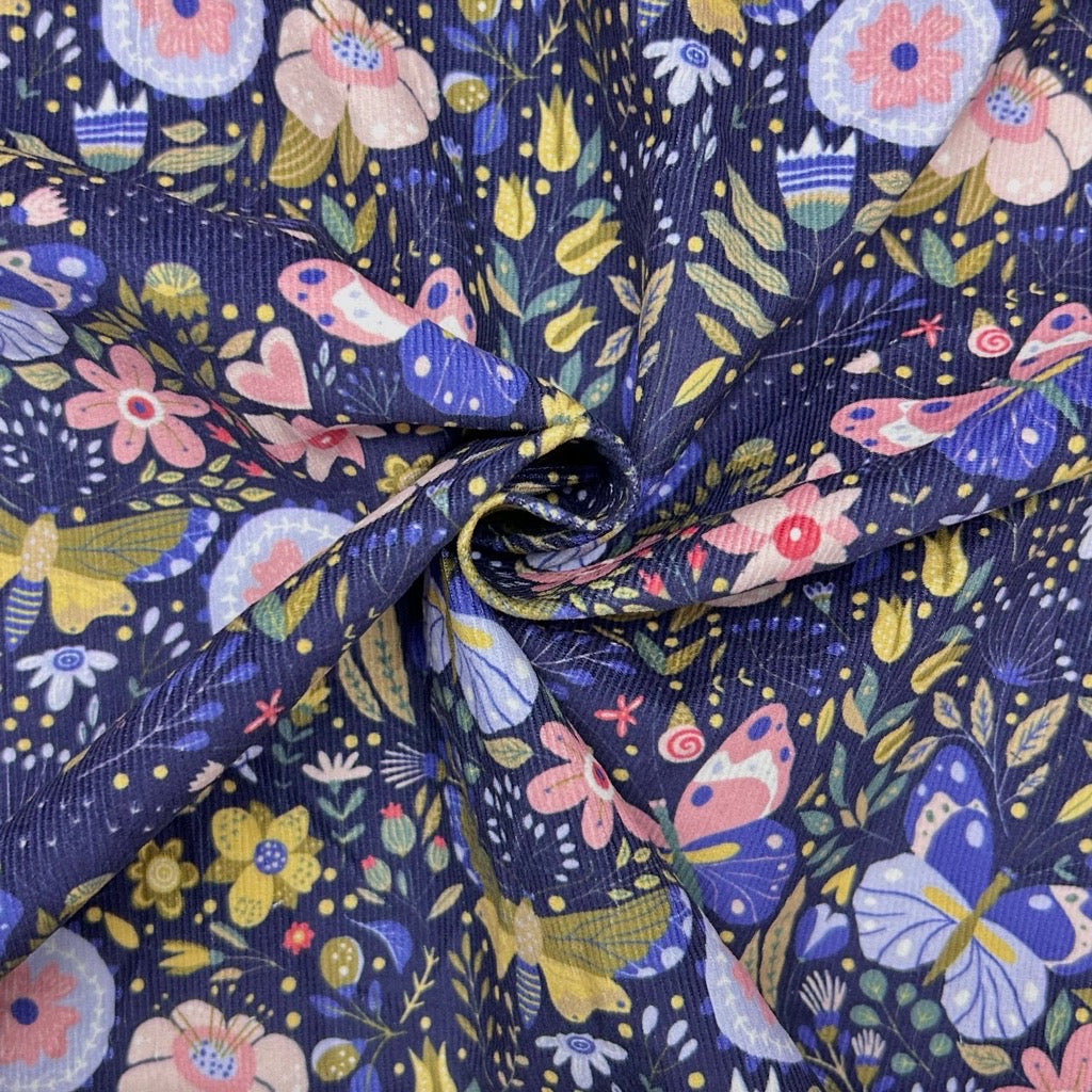 Wildflower Wings Needlecord Fabric