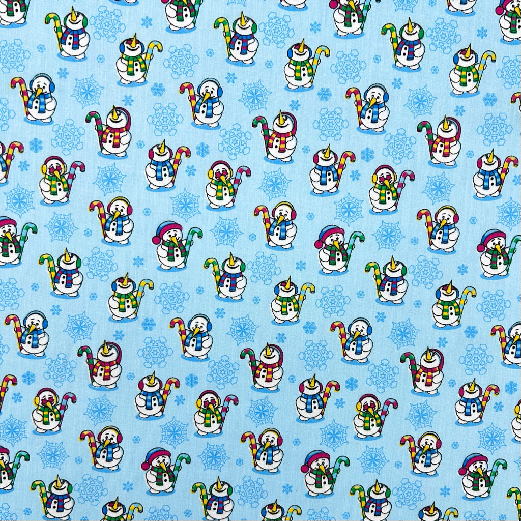 Snowman Scatter Polycotton Fabric