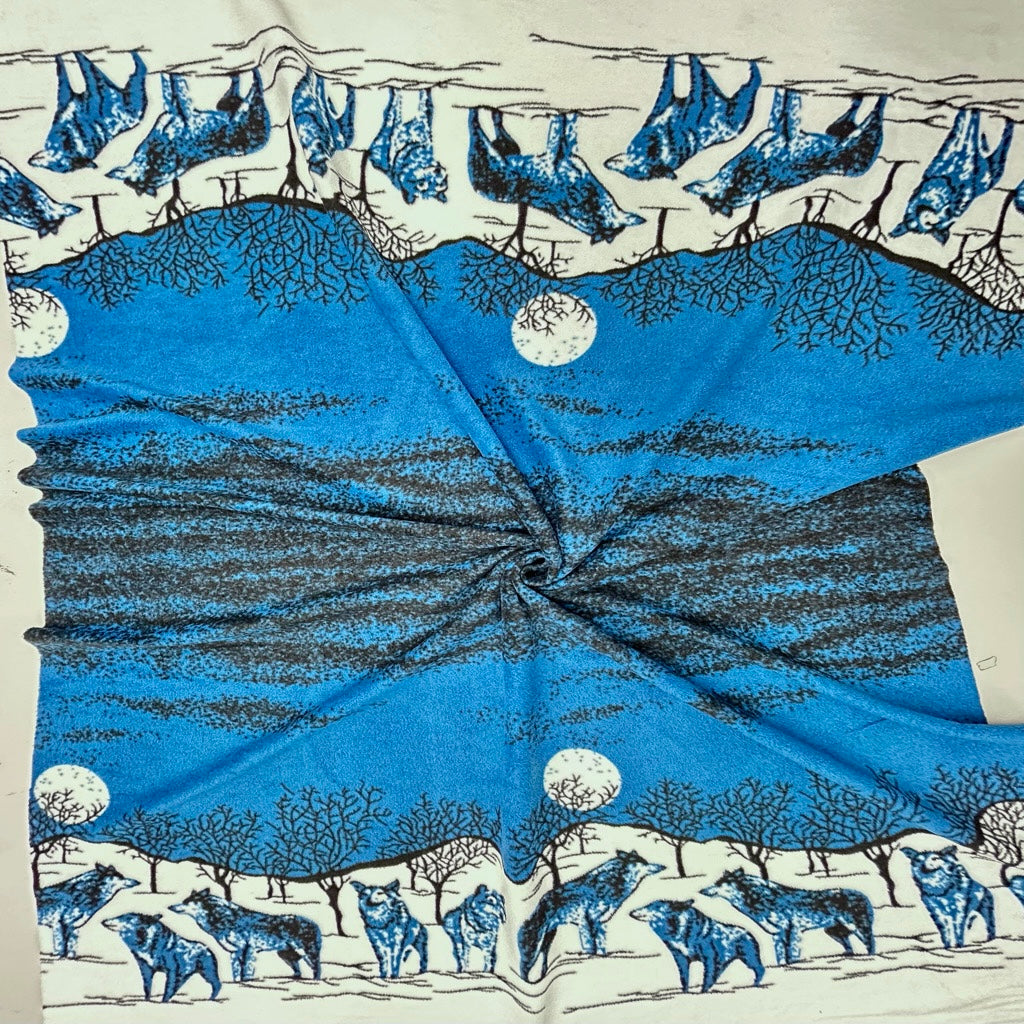 Midnight Wolf Anti Pill Polar Fleece Fabric