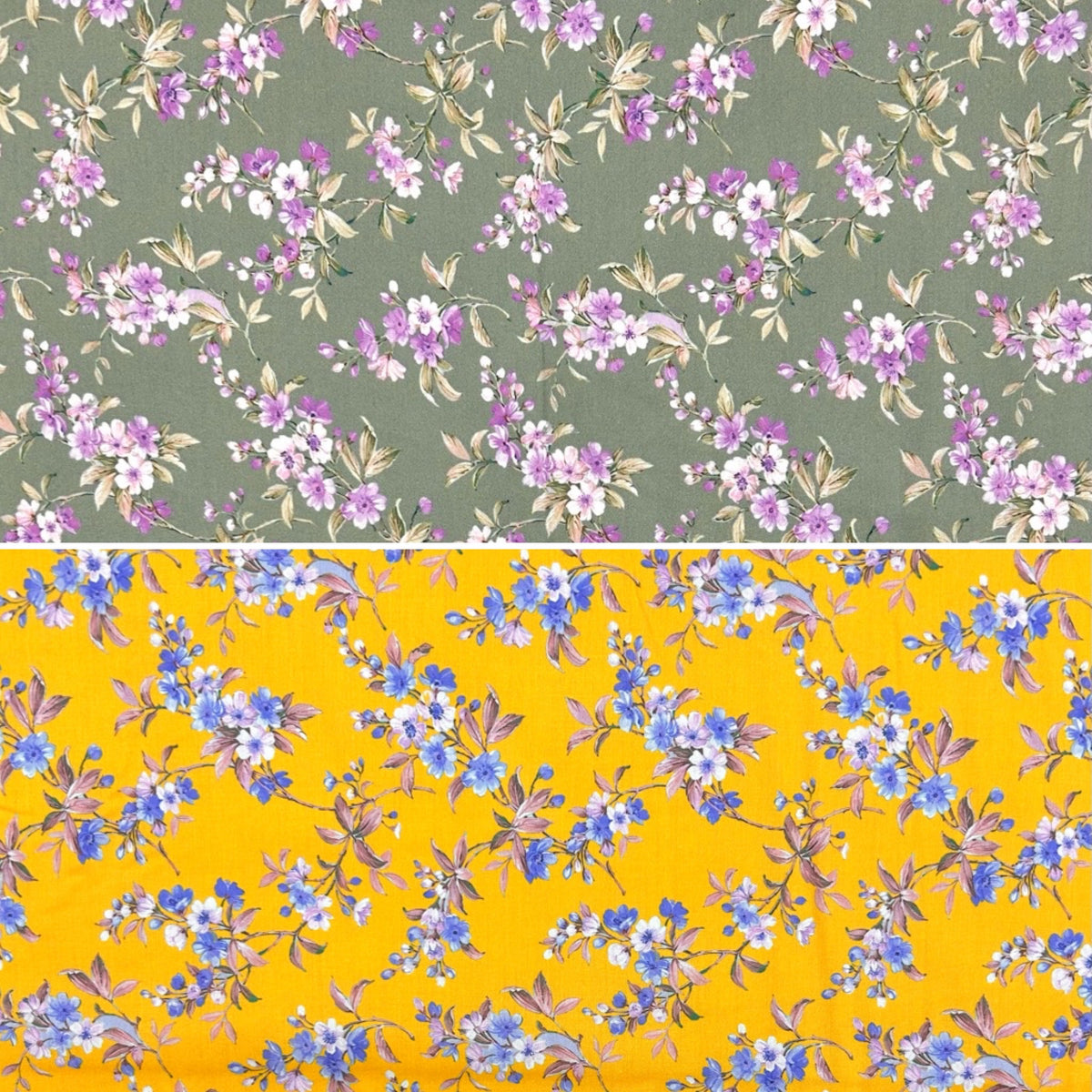 Flower Delight Cotton Lawn Fabric