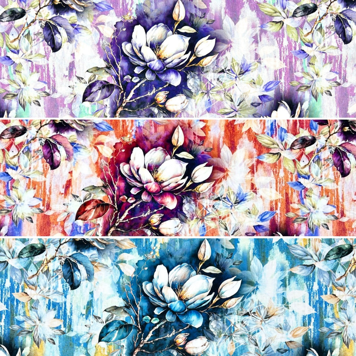 Layered Blossom Viscose Poplin Fabric