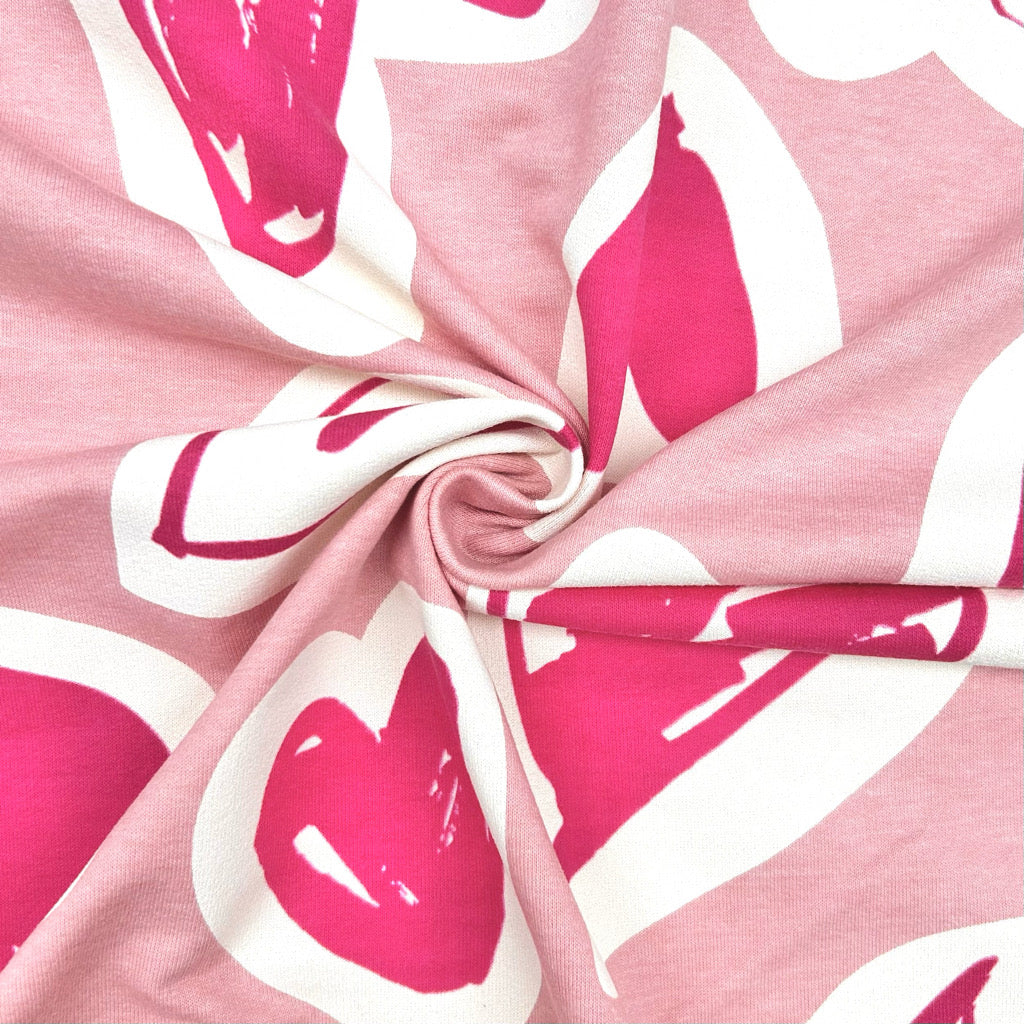 Hearts Club French Terry Fabric