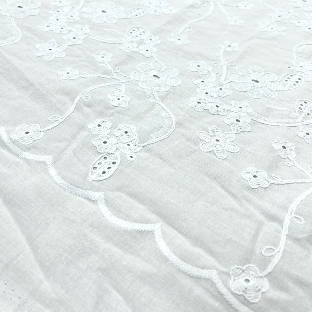 Floral Perfection Embroidered Cotton Fabric