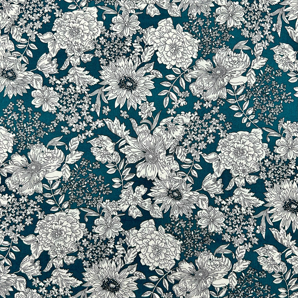 Vintage Wildflowers Rose & Hubble Cotton Poplin Fabric