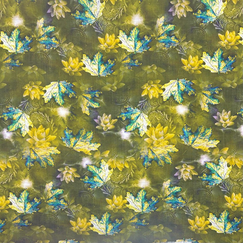 Fallen Leaves Bamboo Silkette Fabric