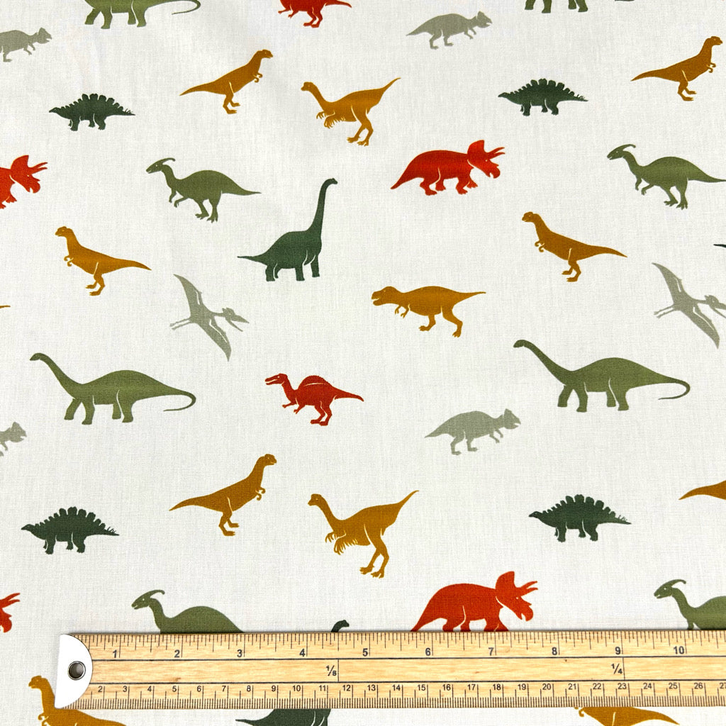 Dino Funland Cotton Poplin Fabric