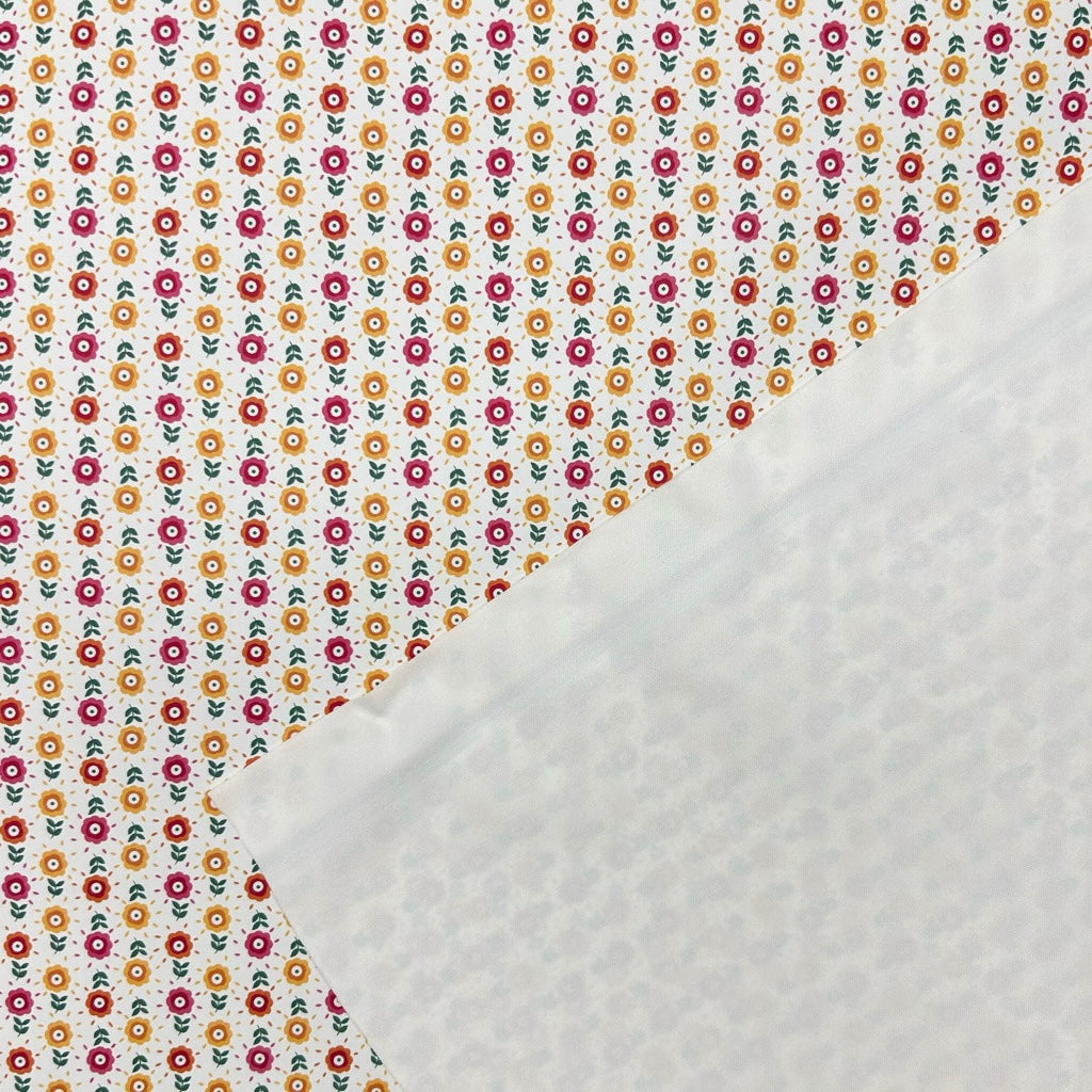 Folk Meadow Raincoat Fabric