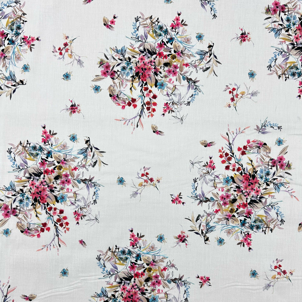 Floating Bouquets Cotton Lawn Fabric