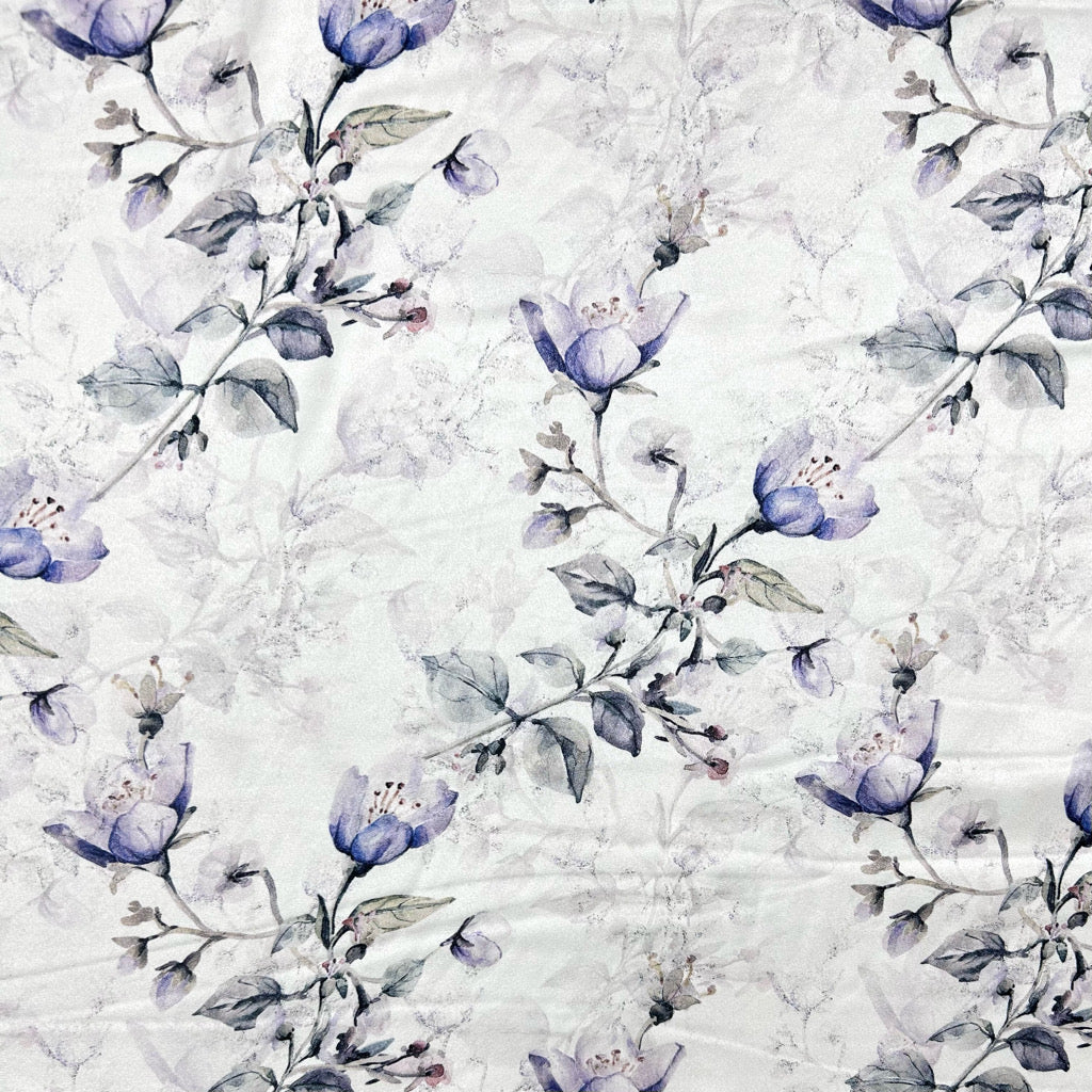 Island Petals Silky Satin Fabric