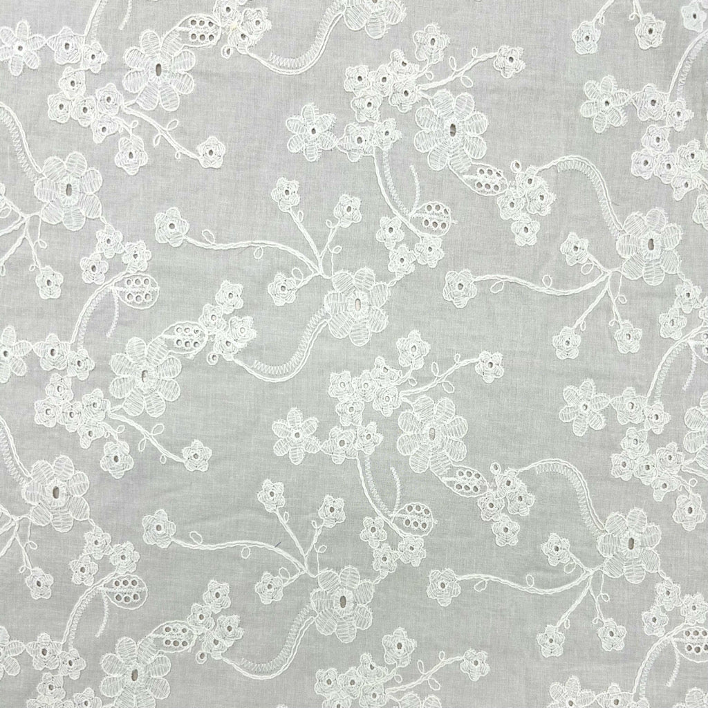 Floral Perfection Embroidered Cotton Fabric