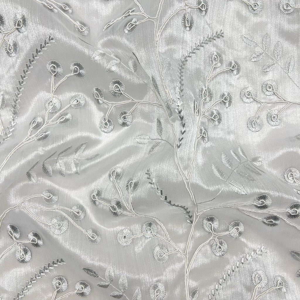 Floral Lace Embroidery Curtain Voile Fabric