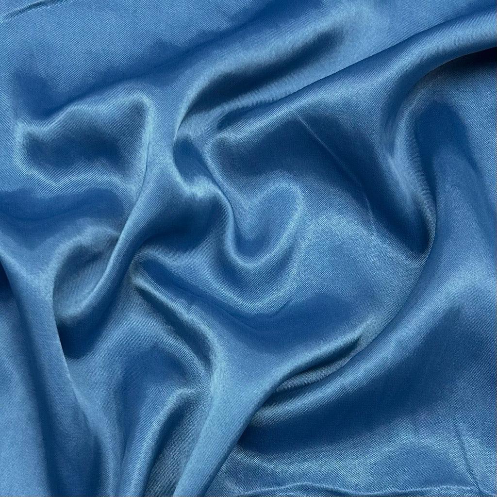 True Blue Lightweight Satin Fabric - Pound Fabrics