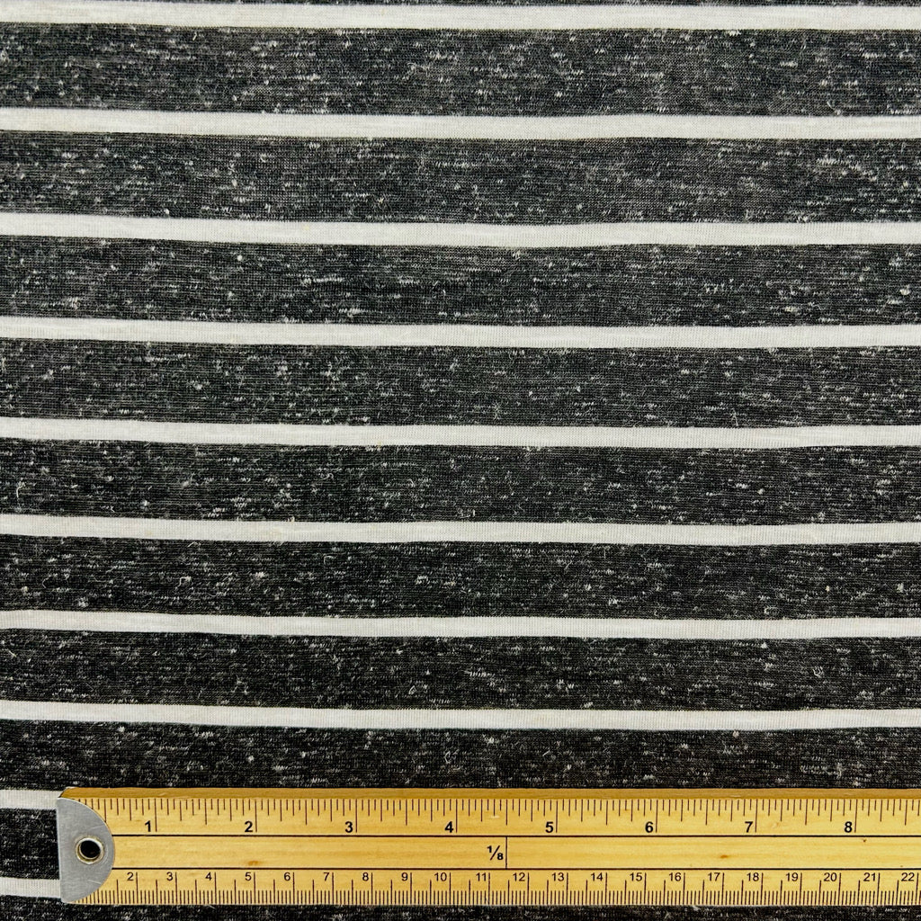 Black and White Striped Jersey Fabric