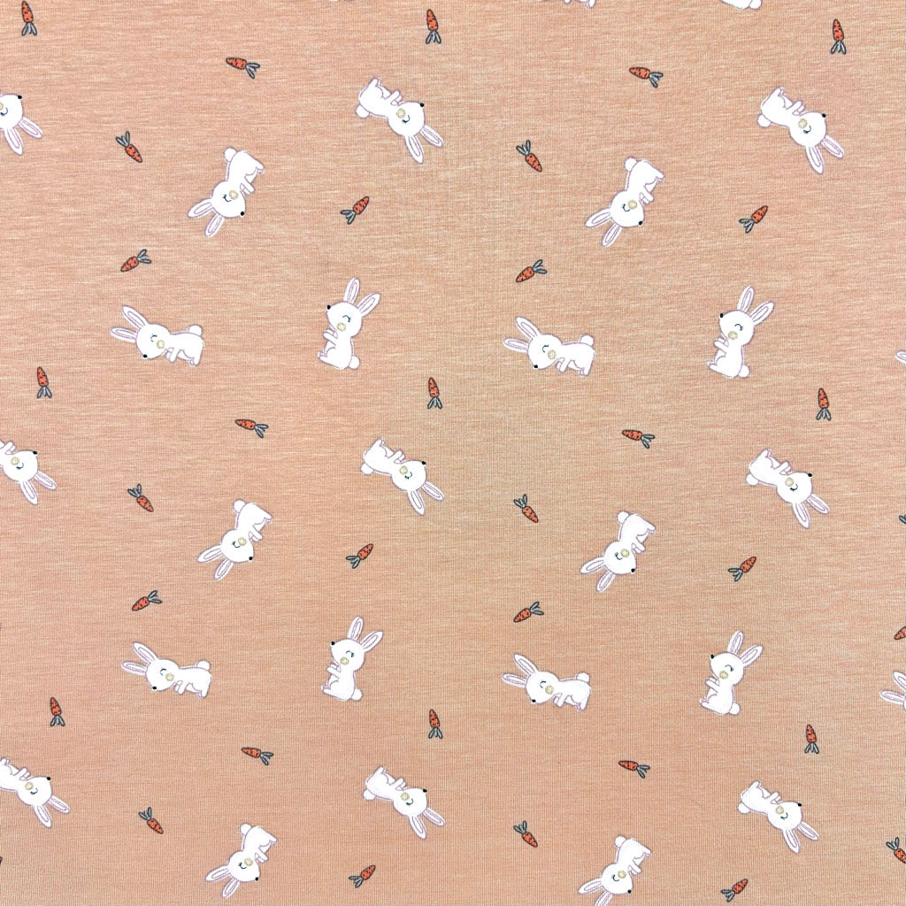 Bouncing Bunnies Bamboo Cotton Jersey Fabric