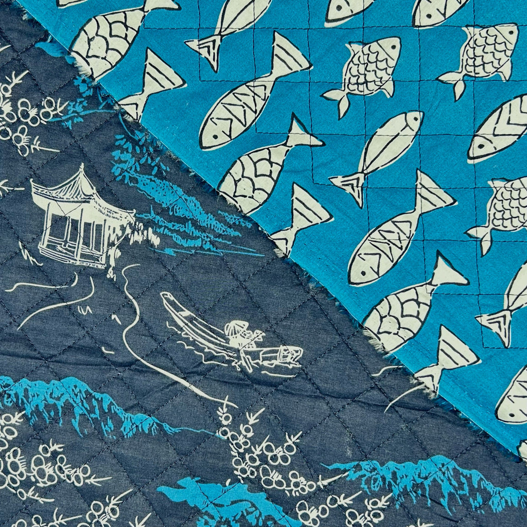 Fishing Village Quilted Cotton Fabric