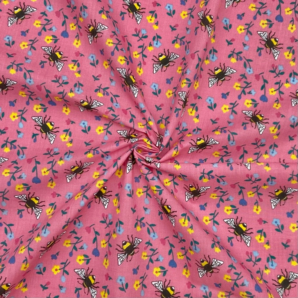 Bumblebees Polycotton Fabric