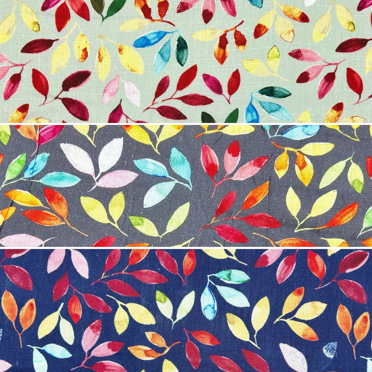 Painted Leaves Linen Viscose Fabric