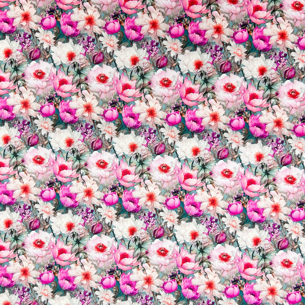 Blushing Blooms Cotton Sateen Fabric