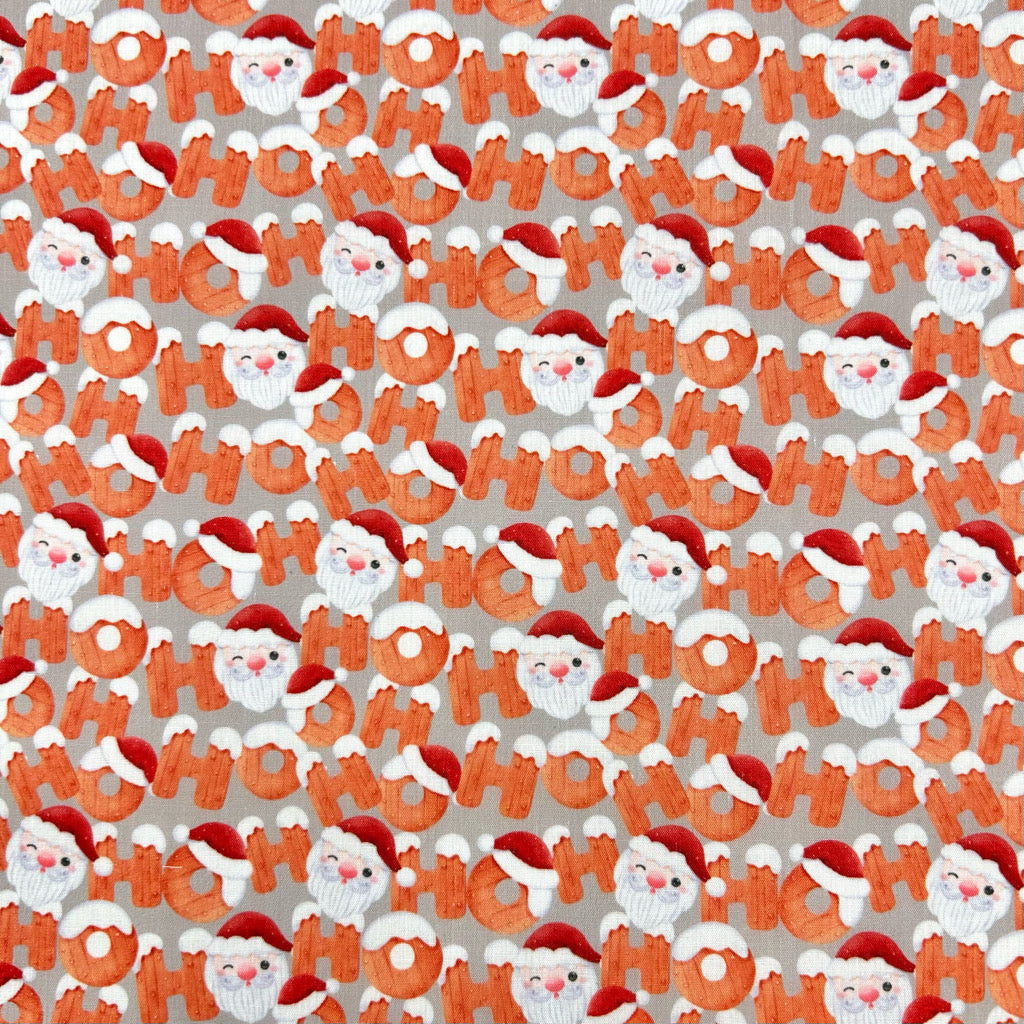 Santa Faces Polycotton Fabric