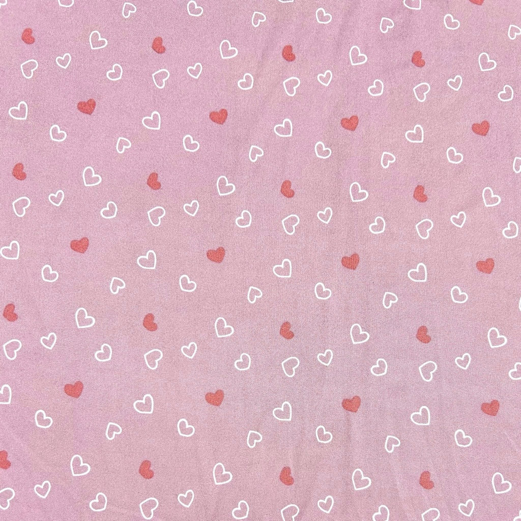 Tiny Hearts Flannel Jersey Fabric