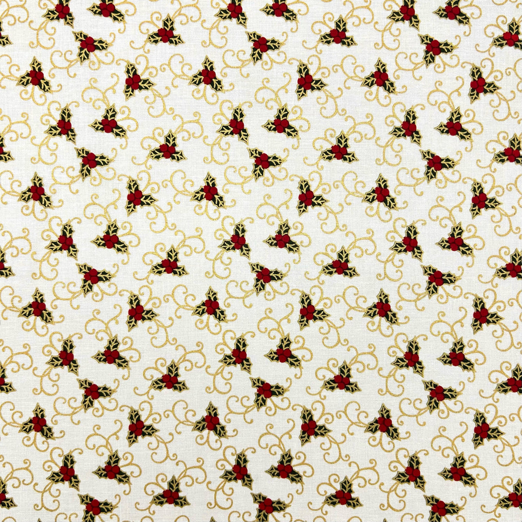 Festive Vine Christmas Cotton Fabric