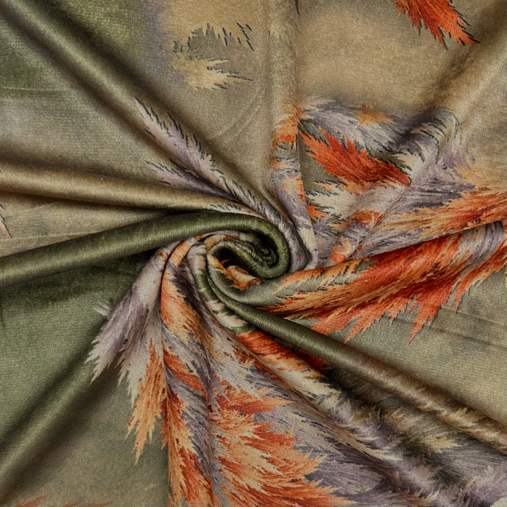 Soft Feathers Stretch Velvet Fabric