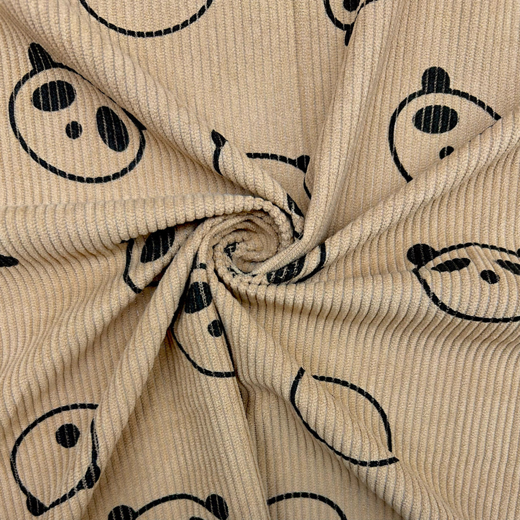 Panda Buddies Stretch Corduroy Fabric