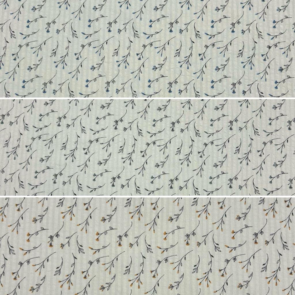 Falling Blossoms Cotton Seersucker Fabric - Pound Fabrics