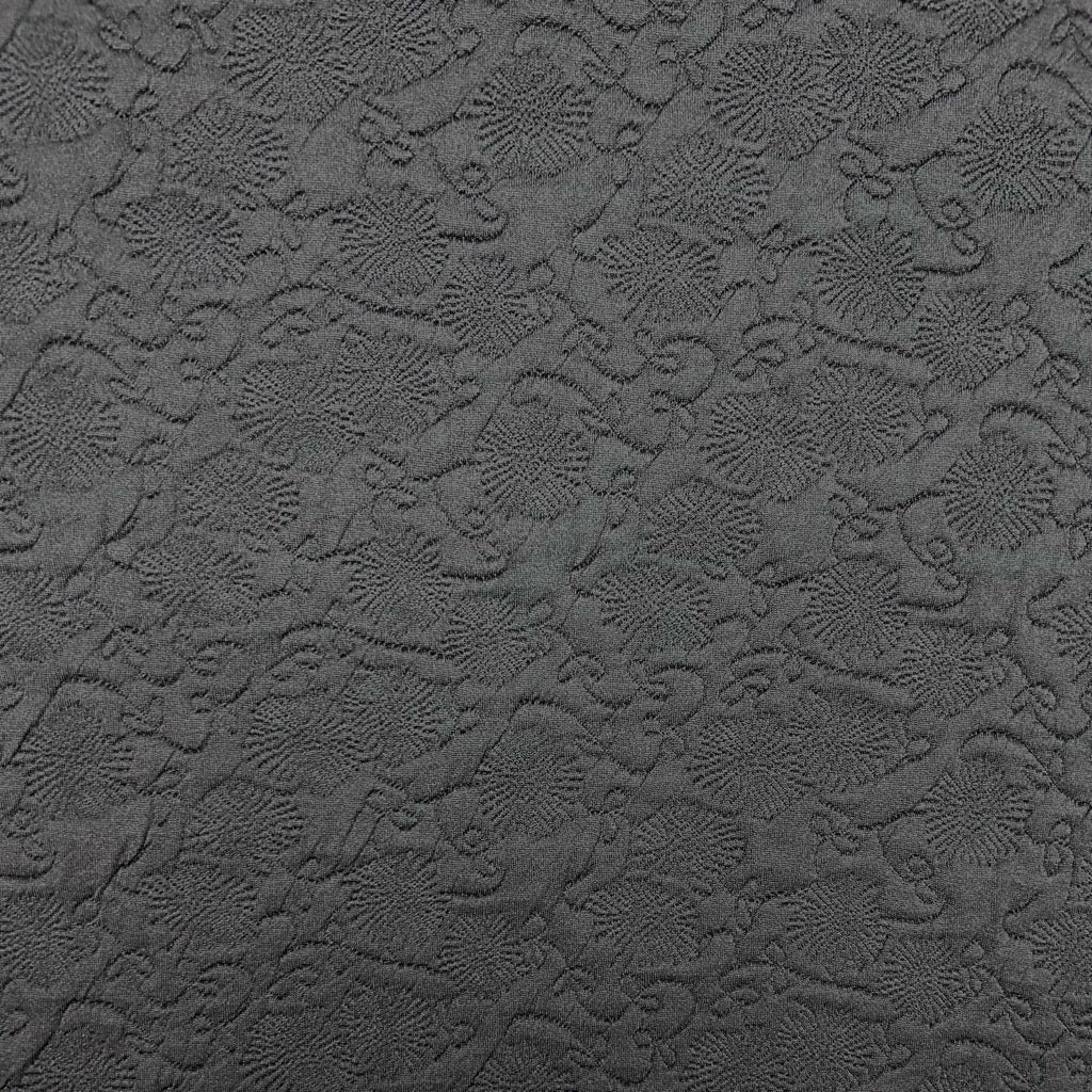 Black Floral Embossed Jersey Fabric