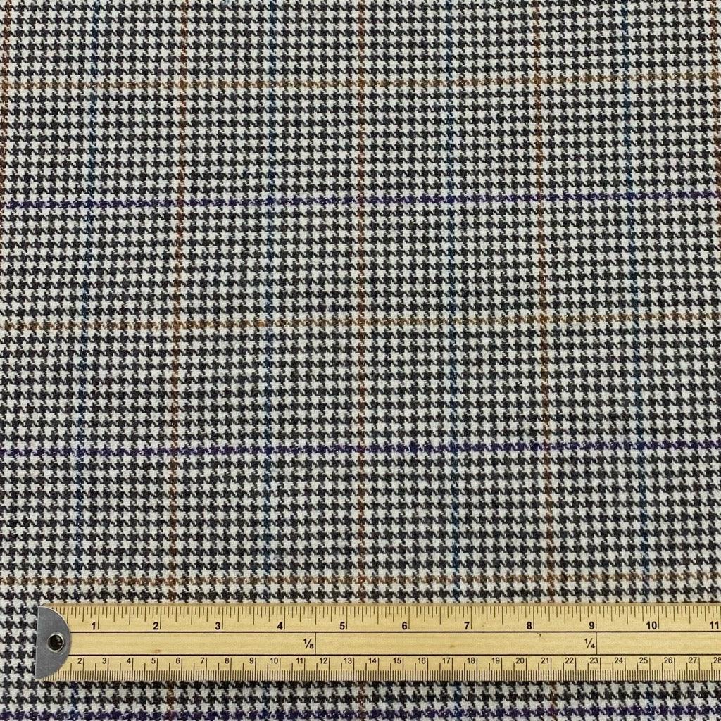Purple/Brown Checkered Dogtooth Wool Blend Fabric - 2 metres for £9.95 #9 - Pound Fabrics