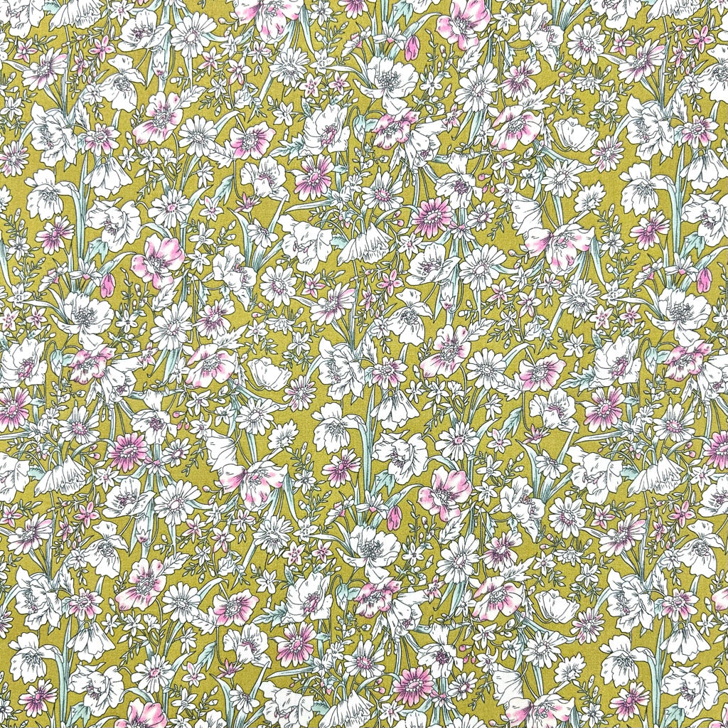 Countryside Garden Rose & Hubble Cotton Poplin Fabric