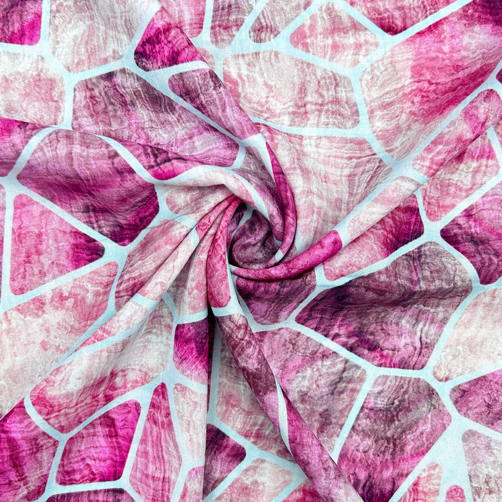Pastel Shapes Viscose Poplin Fabric