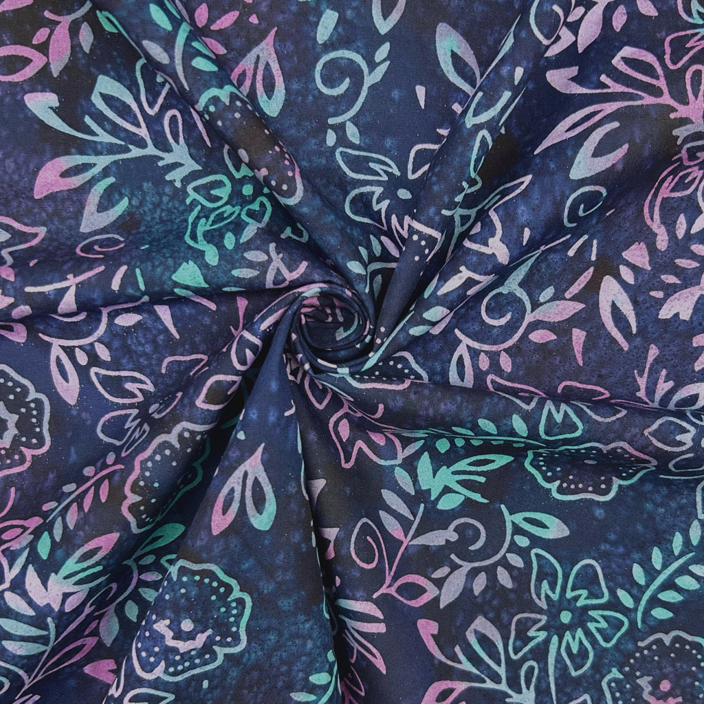 Floral Vines Cotton Batik Fabric