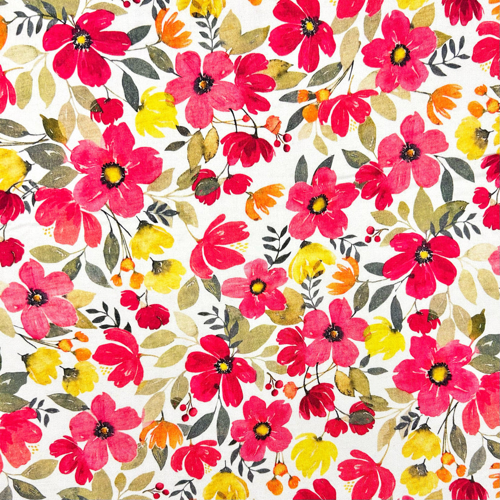 Summer Florals Linen Viscose Fabric